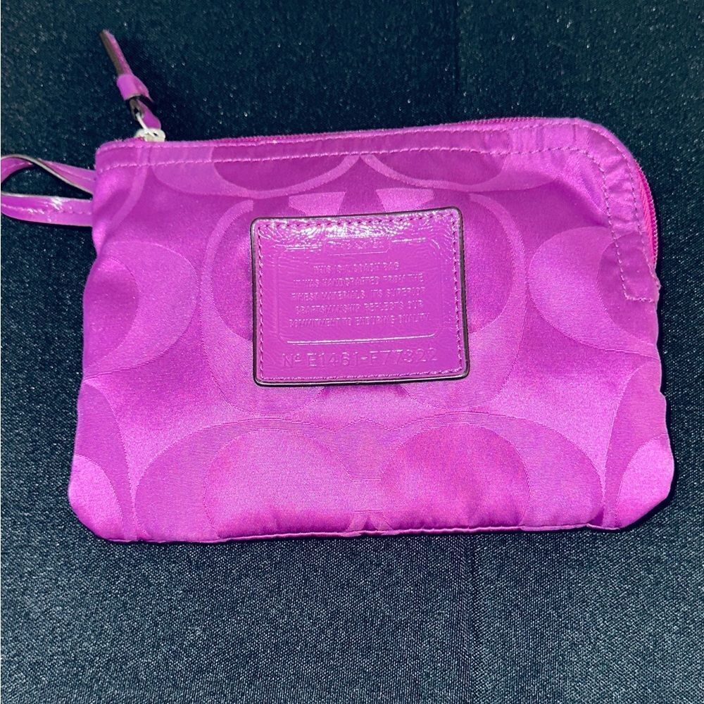 Coach Vibrant Purple Logo Pouch